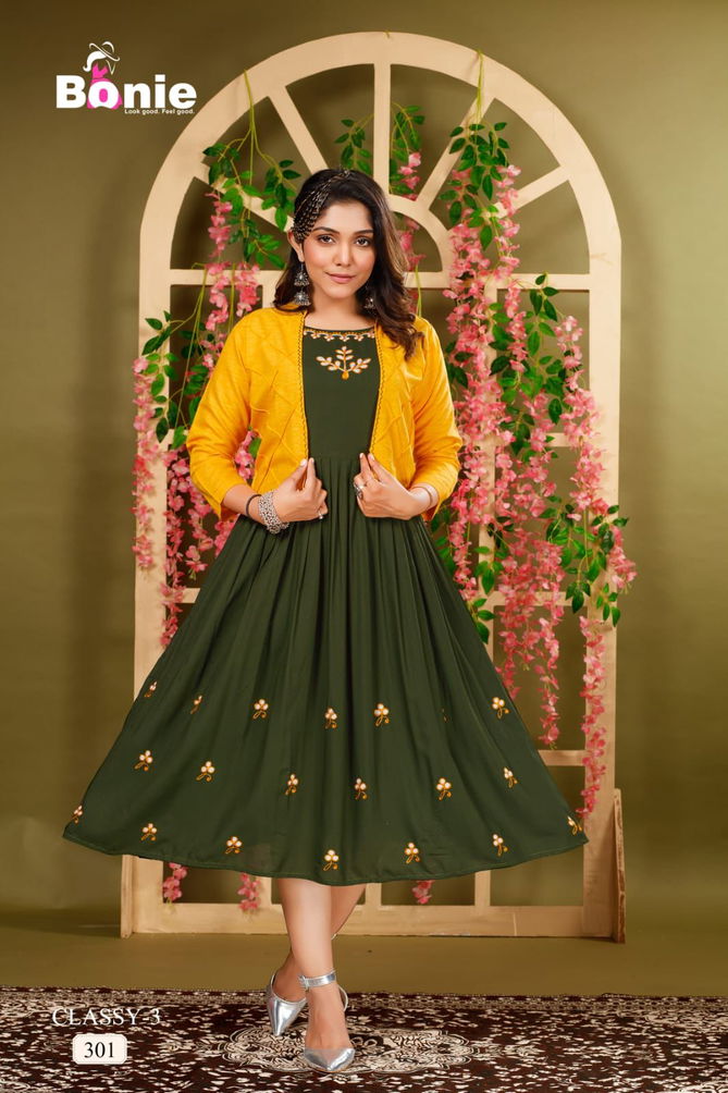 Bonie Classy 3 Wholesale Party Wear Kurtis Catalog